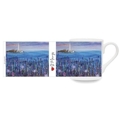St Mary's Lighthouse Blue Bone China Cup