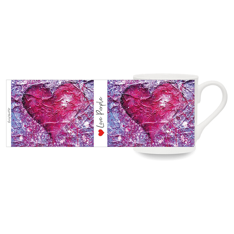 Love Purple Bone China Cup