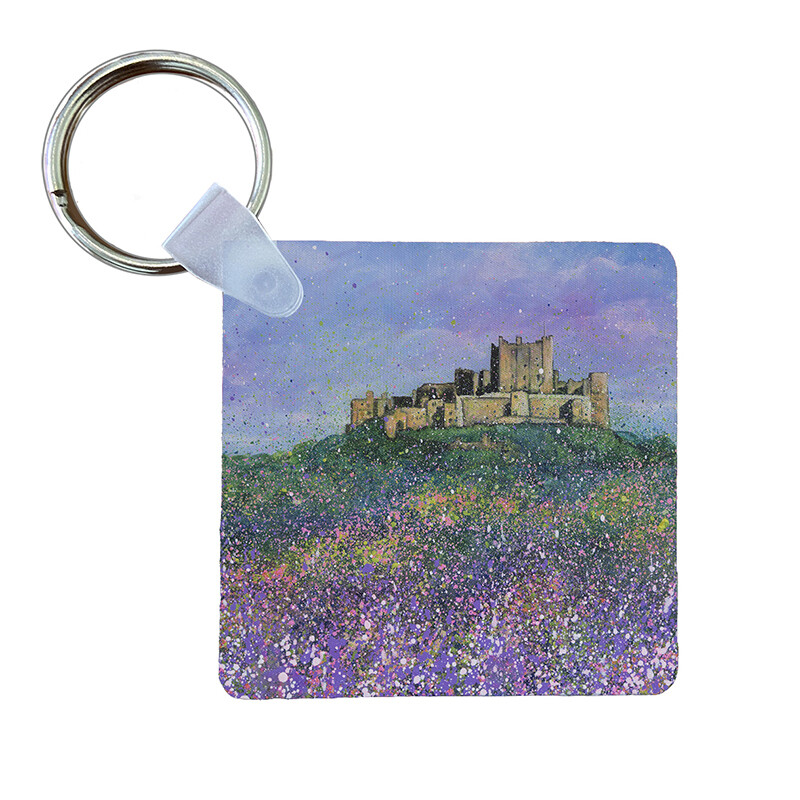 Bamburgh Castle Flowers  -  Keyring