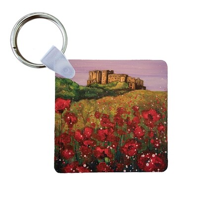 Bamburgh Castle Poppies - Keyring
