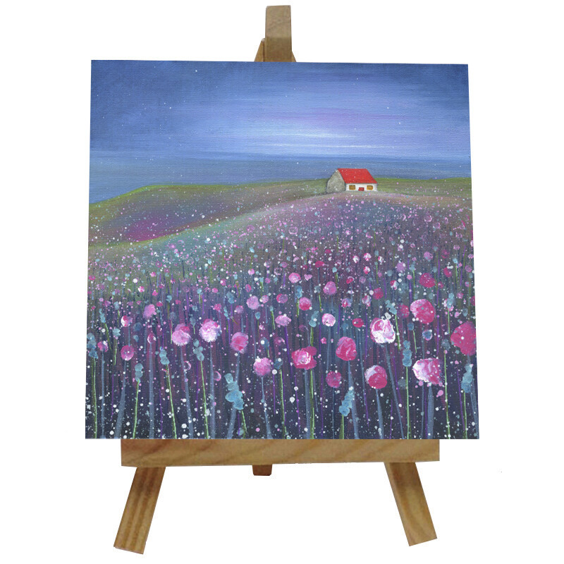 Tranquil Cottage Ceramic  tile with easel