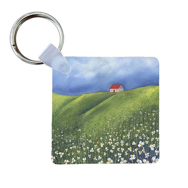 Cottage in the Daisies -  Keyring