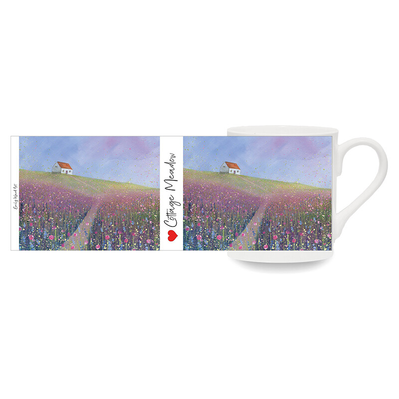 Cottage looking over the Meadow Bone China Cup
