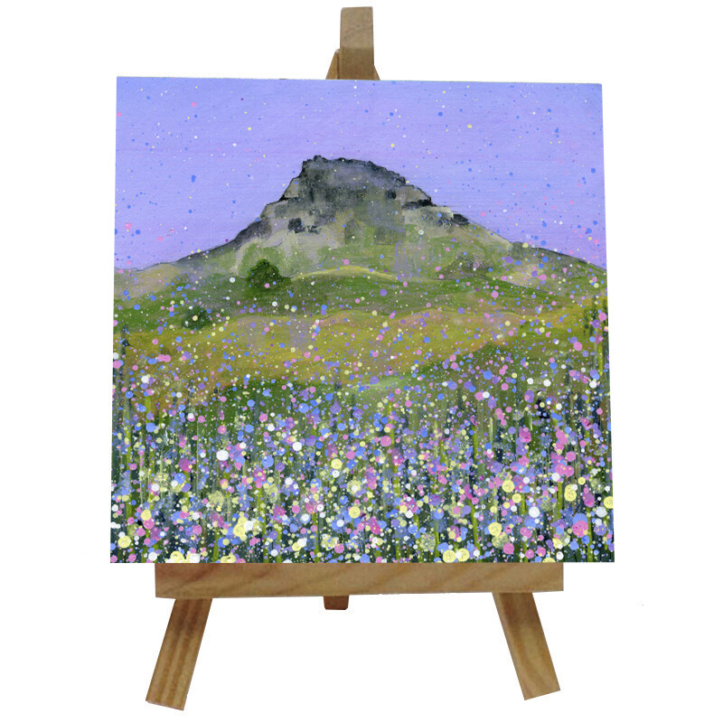 Roseberry Topping Ceramic tile with easel