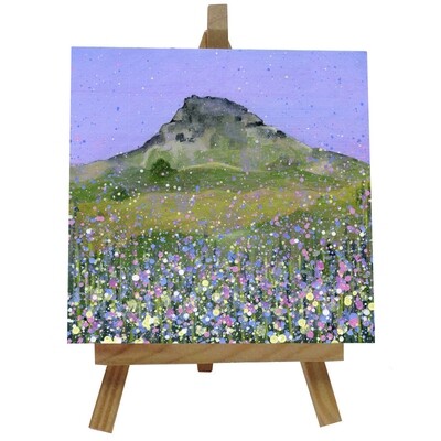 Roseberry Topping Ceramic tile with easel