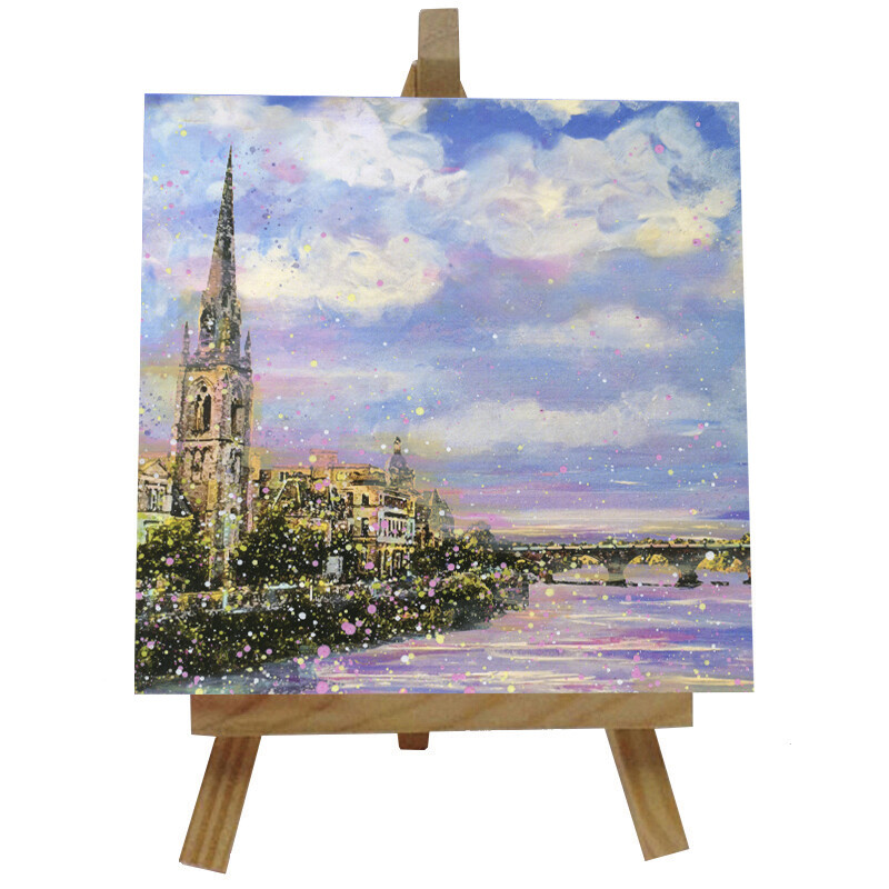 Perth Bridge, River Tay Ceramic tile with easel