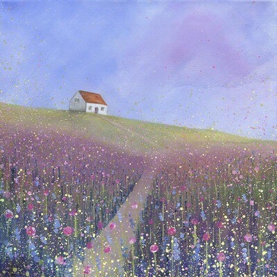 Cottage Looking over the Meadow Original Painting