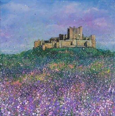Emily Ward Bamburgh Castle Canvas Print With Flowers