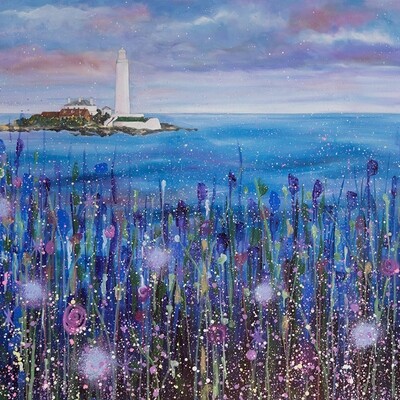 Emily Ward St Marys Lighthouse Whitley Bay Blue Canvas Print