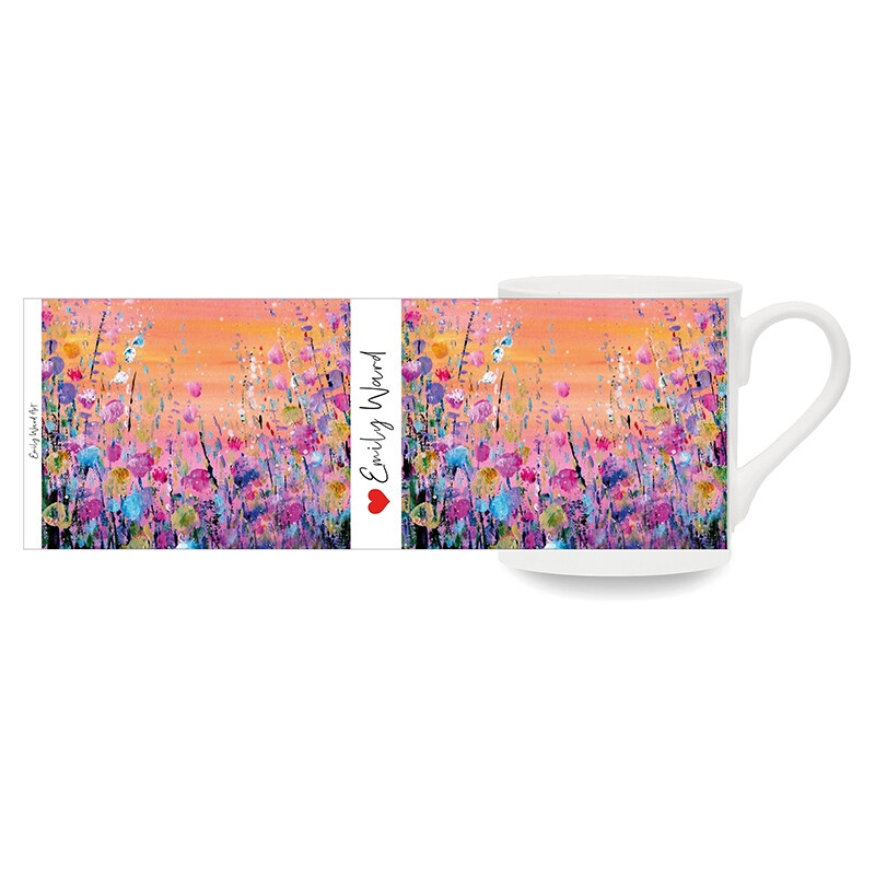 Flower Orange Bone China Cup