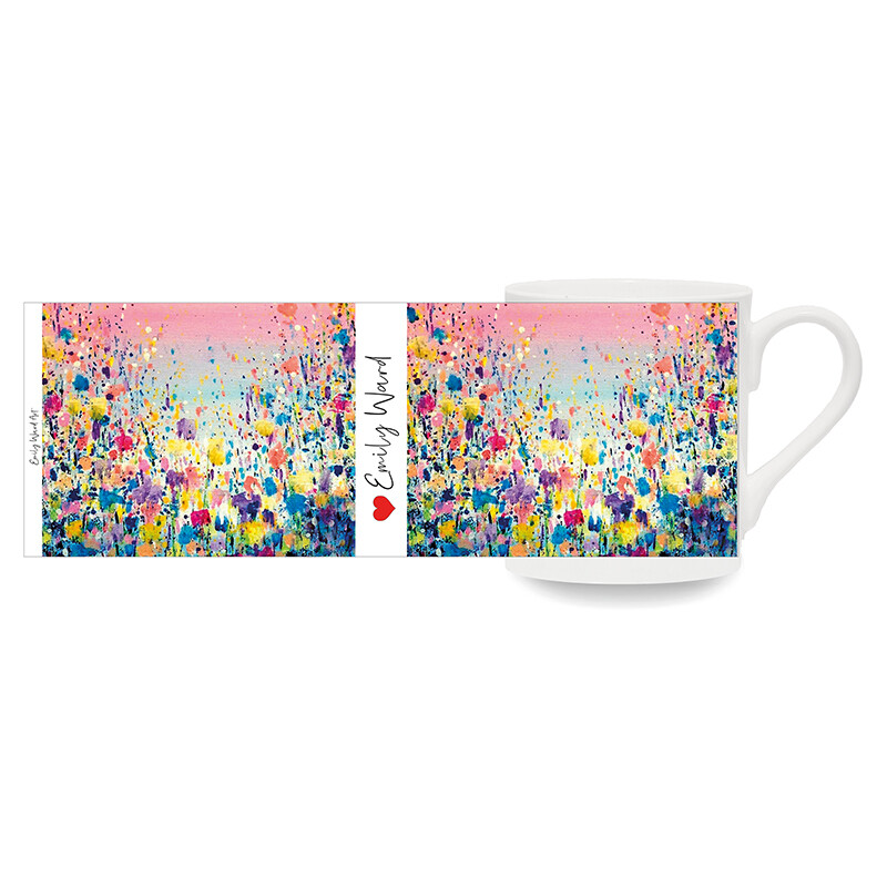 Flowers Blue Bone China Cup