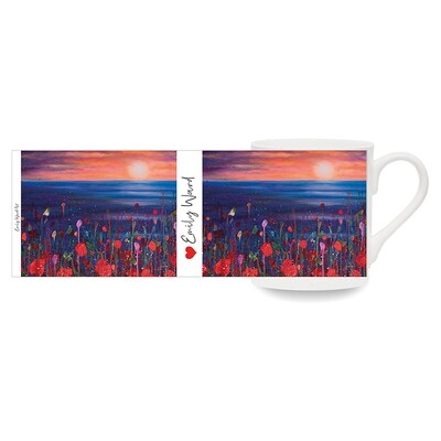 Poppies in the Sunset Art Bone China Cup