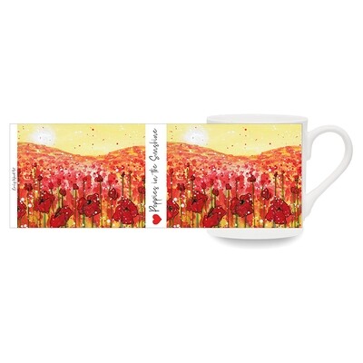 Poppies in the Sunshine Art Bone China Cup