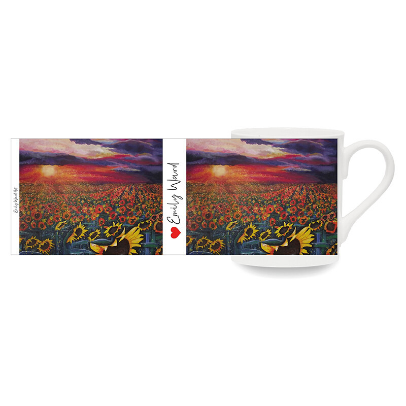 Sun on the Sunflowers Art Bone China Cup