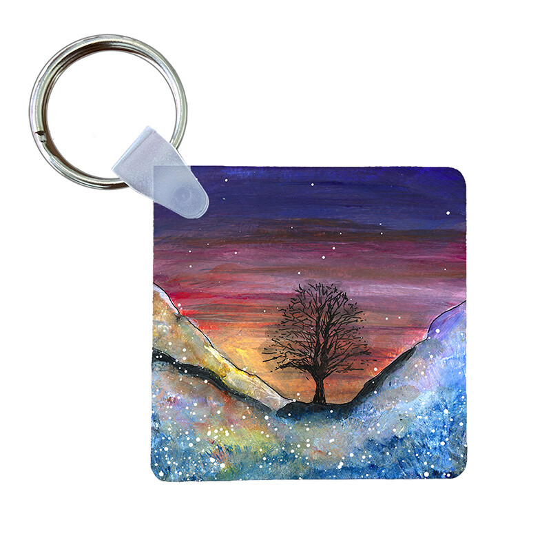 Sycamore Gap Art Keyring