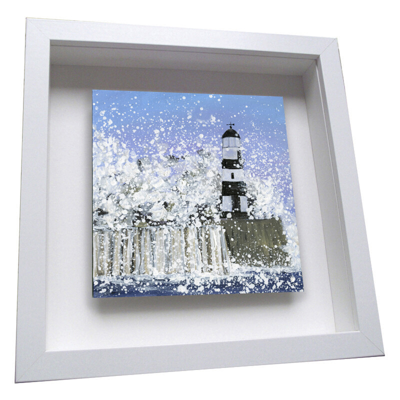 Seaham Lighthouse Framed Ceramic Tile