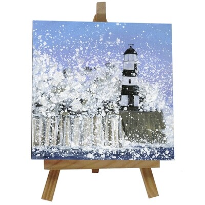 Seaham Lighthouse Ceramic tile with easel