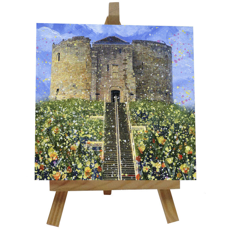 Clifford's Tower Ceramic tile with easel