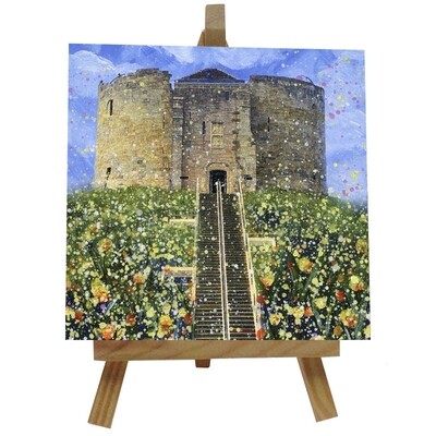 Clifford's Tower Ceramic tile with easel
