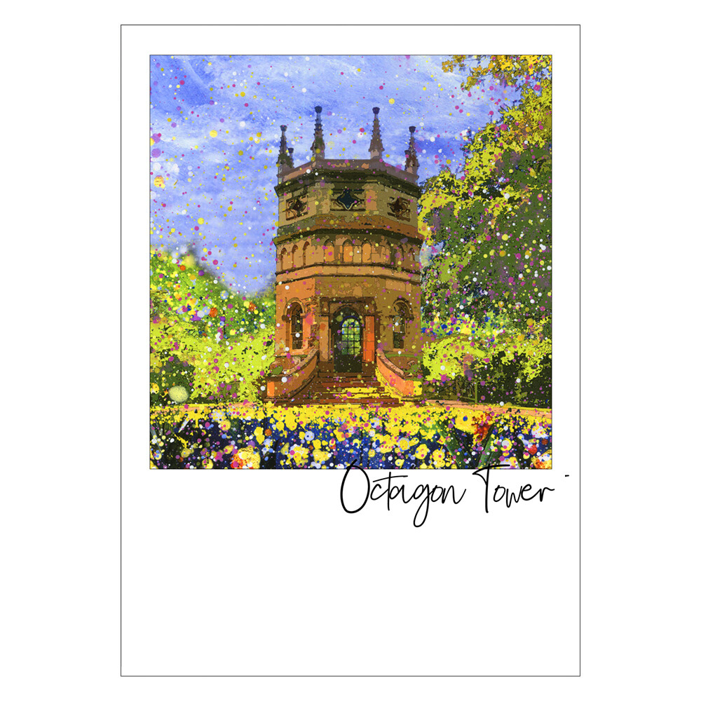 Octagon Tower, Studley Royal Water Garden Art Postcard
