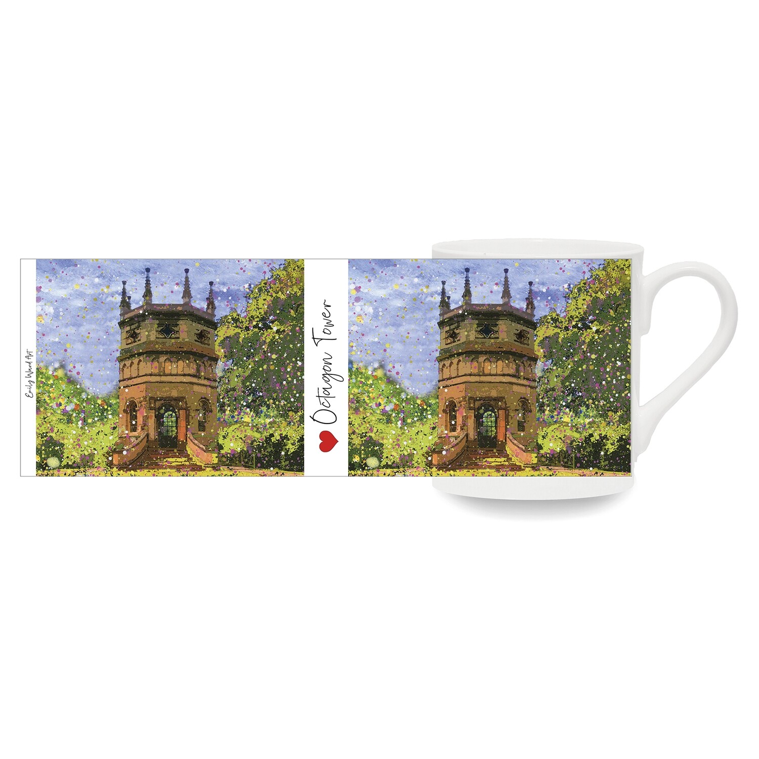 Octagon Tower, Studley Royal Water Garden Bone China Cup