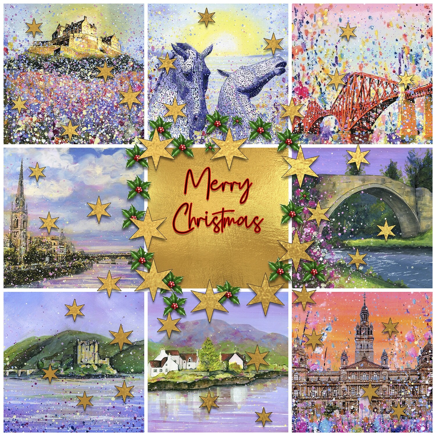 Scotland Merry Christmas Cards - Pack of Six