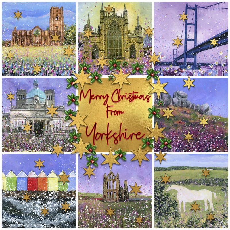 Yorkshire and Humberside Merry Christmas Cards - Pack of Six