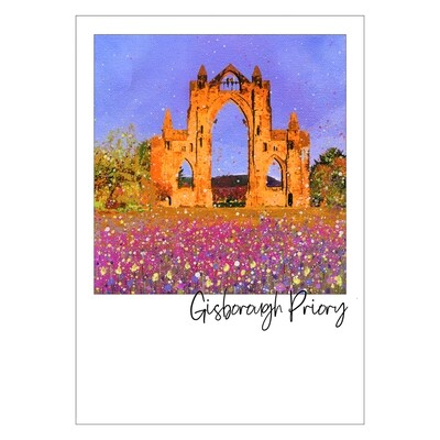 Gisborough Priory Art Postcard