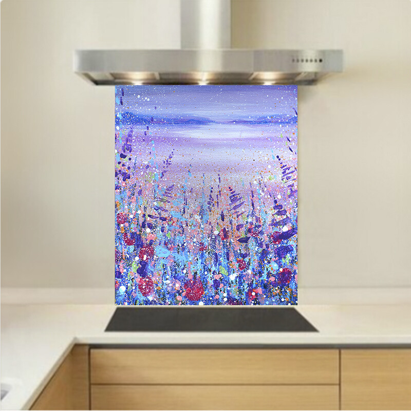 Art - Glass Kitchen Splashback - Moonlight over the Mountains