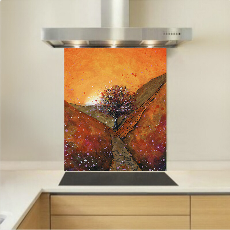 Art - Glass Kitchen Splashback - Sycamore Gap Autumn