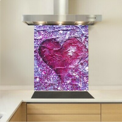 Art - Glass Kitchen Splashback - Love Purple