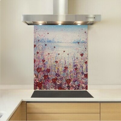 Art - Glass Kitchen Splashback - Love Flowers