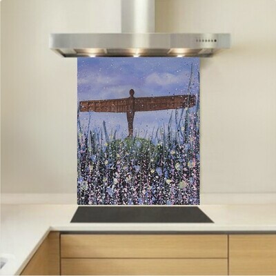 Art - Glass Kitchen Splashback - Angel of the North - Flowers