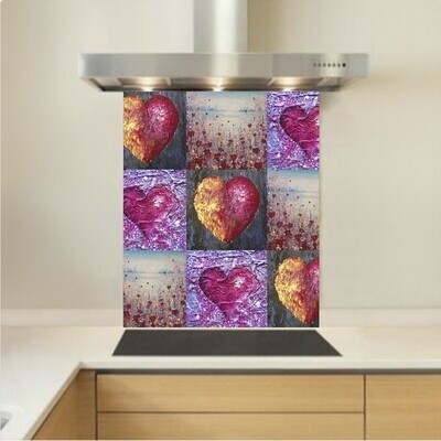 Art - Glass Kitchen Splashback - Lots of Love