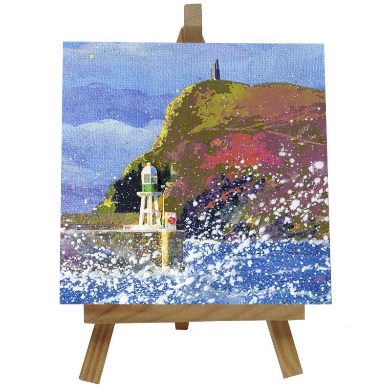 Port Erin Ceramic tile with easel