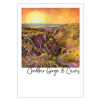 Cheddar Gorge Art Postcard