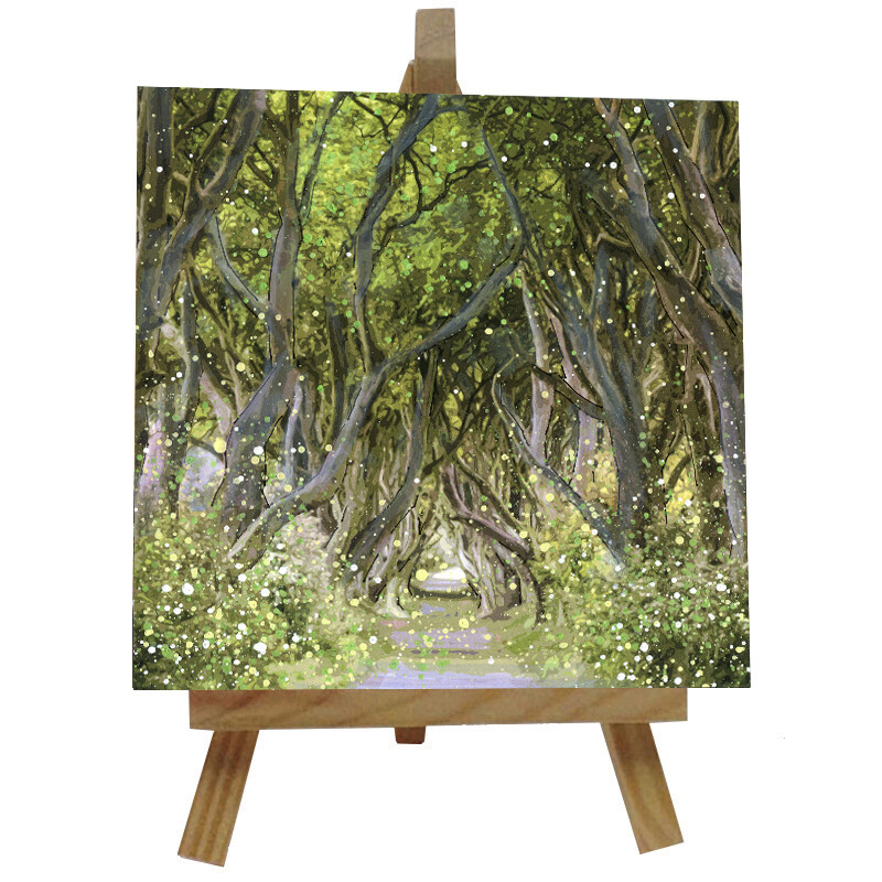 Dark Hedges, Ballymoney Ceramic tile with easel