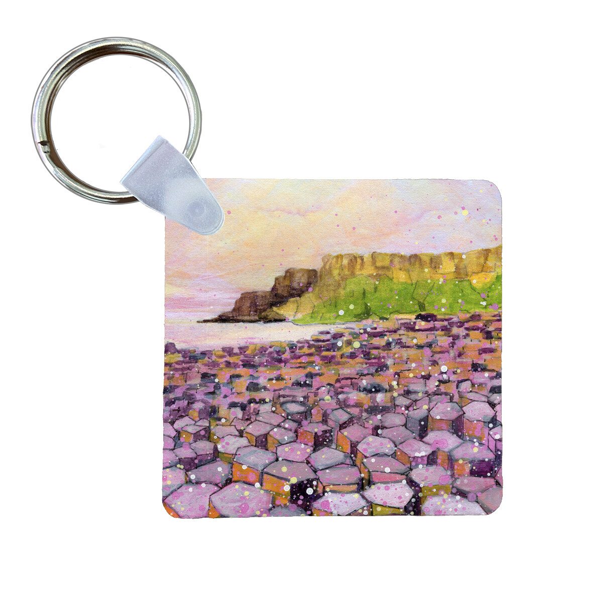 Giant's Causeway - Pink - Keyring