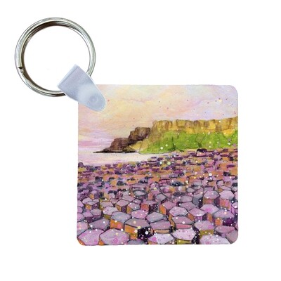 Giant's Causeway - Pink - Keyring