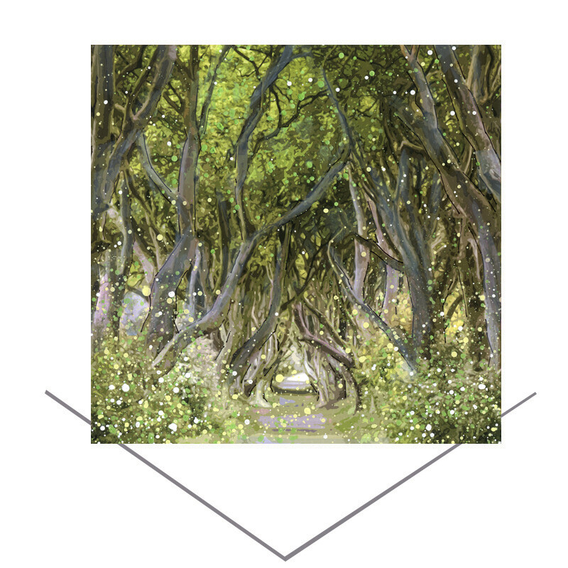 Dark Hedges, Ballymoney Greeting Card