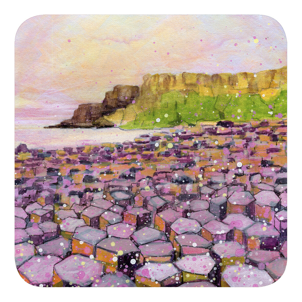 Giant's Causeway - Pink - Coaster