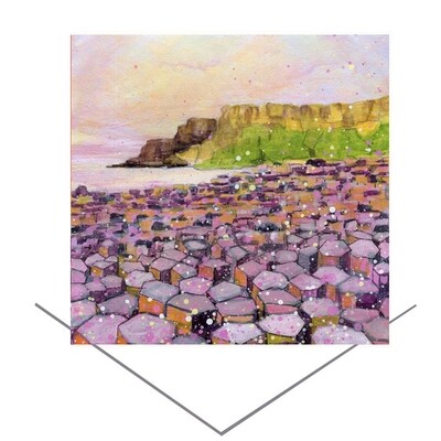 Giant's Causeway - Pink - Greeting Card