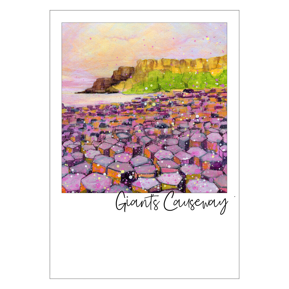 Giant's Causeway - Pink - Art Postcard