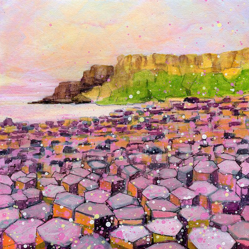 Giant's Causeway - Pink - Original Painting