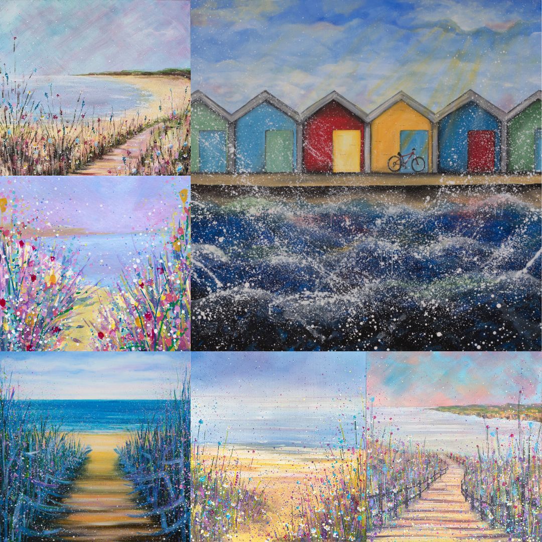 Pack of 6 Greeting Cards Beach Scenes