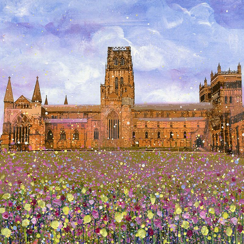 Durham Cathedral with Flowers Canvas Print