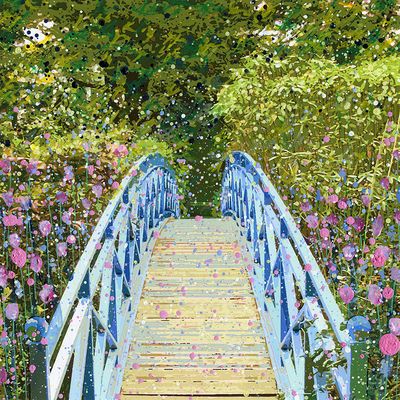 The Blue Bridge at Johnston Gardens Canvas Print