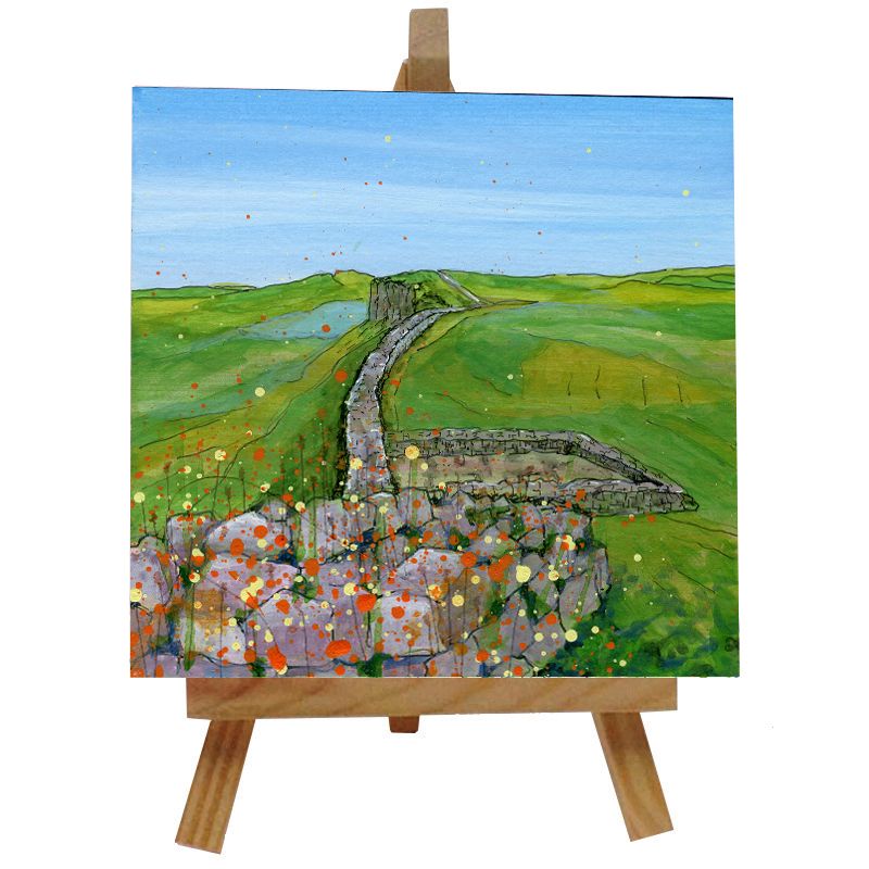 Hadrian's Wall Ceramic tile with easel