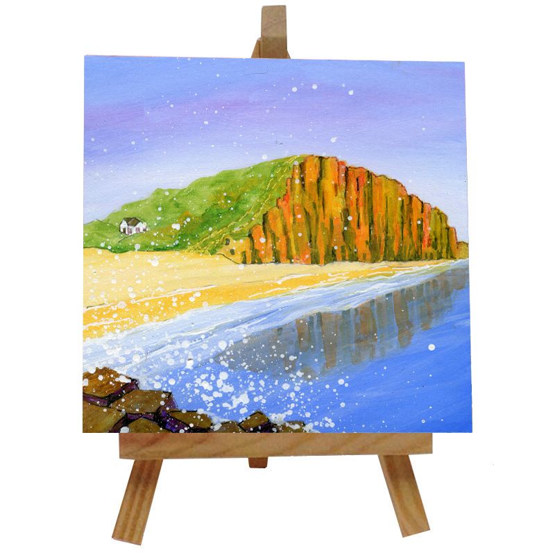 West Bay, Dorset Ceramic tile with easel