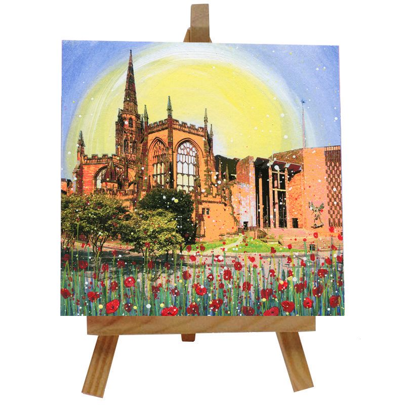 Coventry Cathedral Ceramic tile with easel
